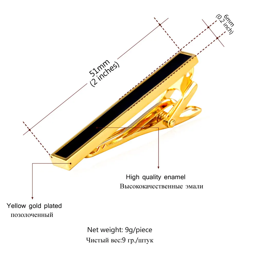 U7 Черный Зажим Для Галстука Мужской Ювелирные Изделия Подарок Мужчин Галстук