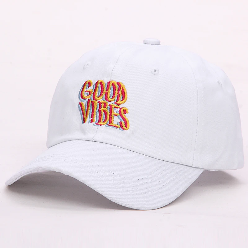 Бейсболка с вышивкой Good Vibes для мужчин и женщин 100% хлопок|dad hat|baseball cap curveembroidered