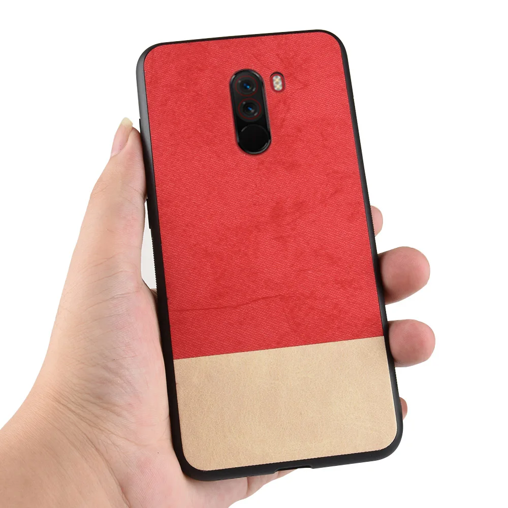 Чехол для Xiaomi Pocophone F1 два цвета ПК + ТПУ роскошный кожаный чехол глобальная версия