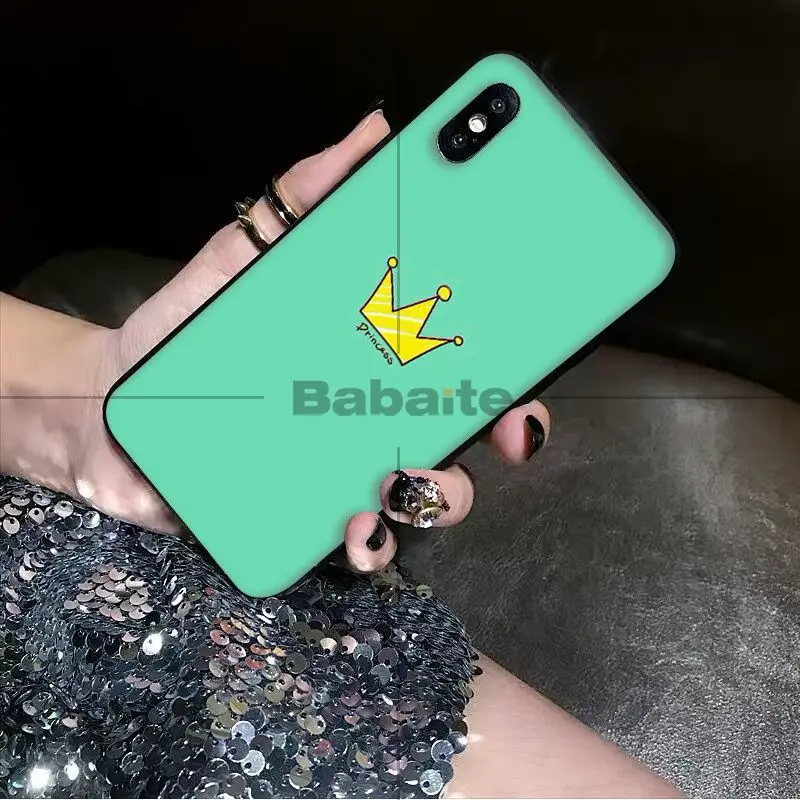 Babaite королева и король DIY Роскошный Высокий протектор на конце чехол для iPhone X XS MAX 6
