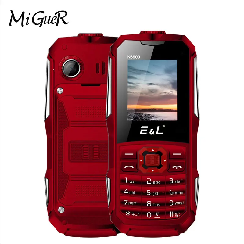 E &amp L K6900 IP68 водонепроницаемый ударопрочный мобильный телефон клавиатура большой