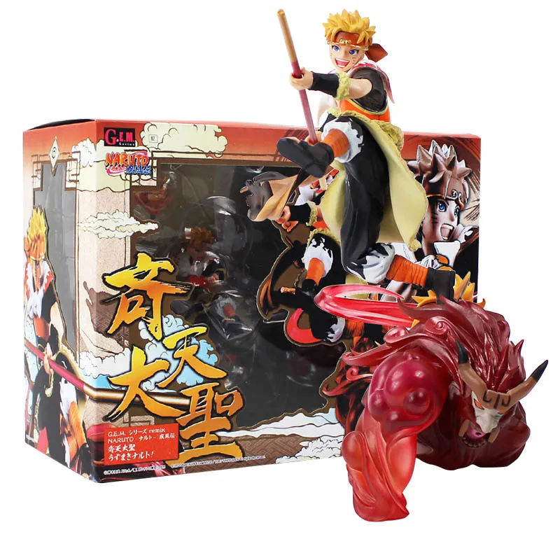 with box GEM Naruto Shippuden Seiten Taisei Uzumaki Наруто с милой кьюби Курама фигурка ПВХ Коллекционная модель игрушки - Цвет: with box