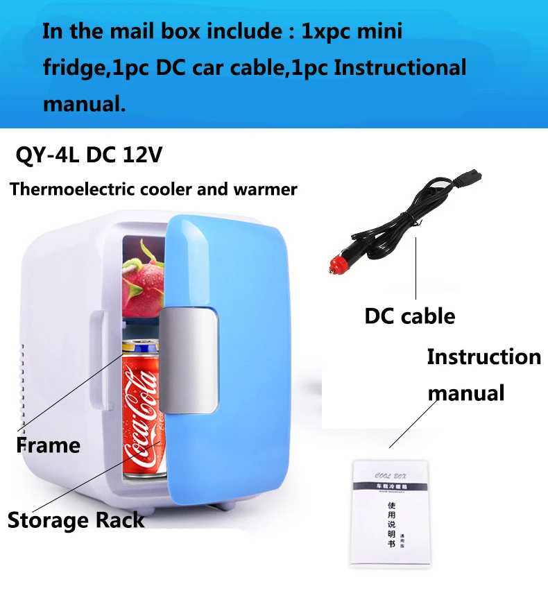 4L AC/DC12V холодильники уличные RV термоэлектрический кулер и складской кулер коробка холодильник морозильник охлаждающий нагреватель коробка холодильник