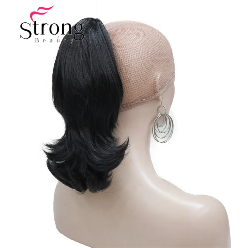 StrongBeauty, 12 дюймов, двойное использование, волнистый стиль, зажим в коготь, конский хвост, наращивание волос, блонд, синтетические волосы с зажимом челюсти/коготь