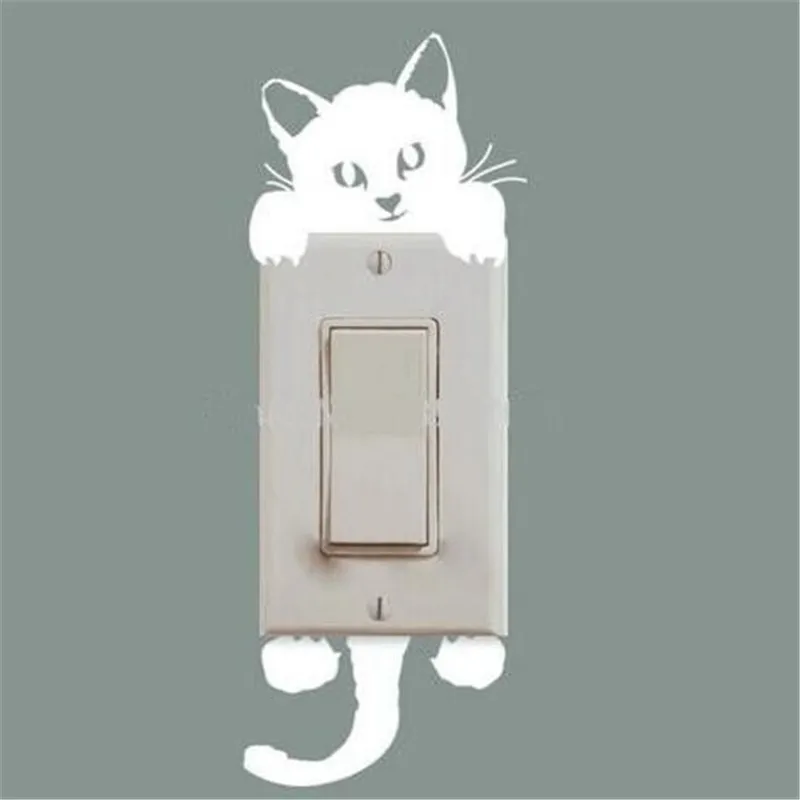 DIY Funny Cute Black Cat in night Switch Stickers Bedroom Kids Room Light Parlor Decor Sticker Home Decoration CC2532 | Дом и сад