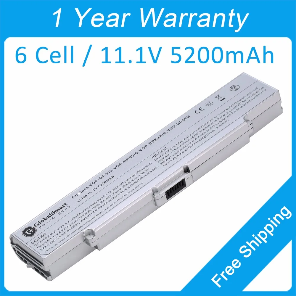 

6 cell 5200mah laptop battery Silver VGP-BPS10 for sony VGN-CR23/W VGN-AR71ZU VGN-CR590EBL VGN-AR730E VGN-AR74DB VGN-CR490EBP