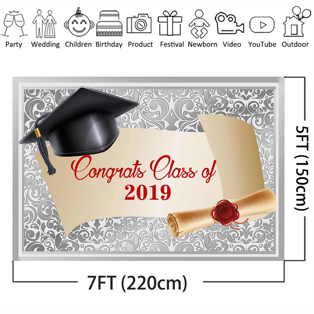 Новинка поздравления класс 2019 фон для фотографии Блестящий Фон выпускного