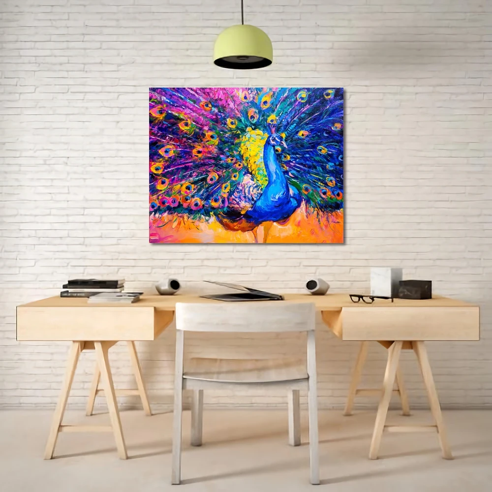 Холст каллиграфия живопись акварель Китайский Павлин постеры с животными и