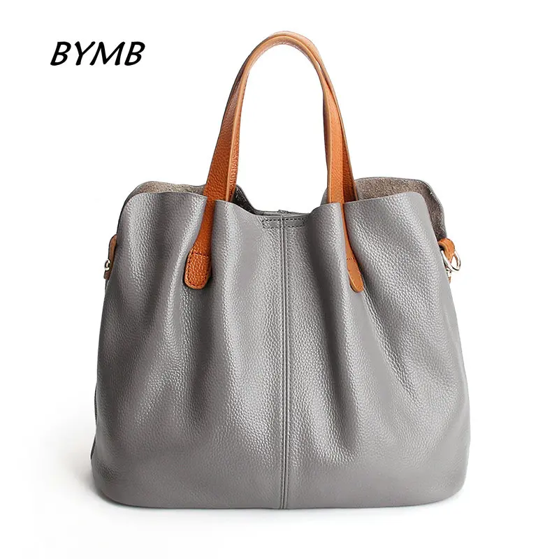 Модная женская сумка из 100% натуральной кожи большая известного бренда Bolsas
