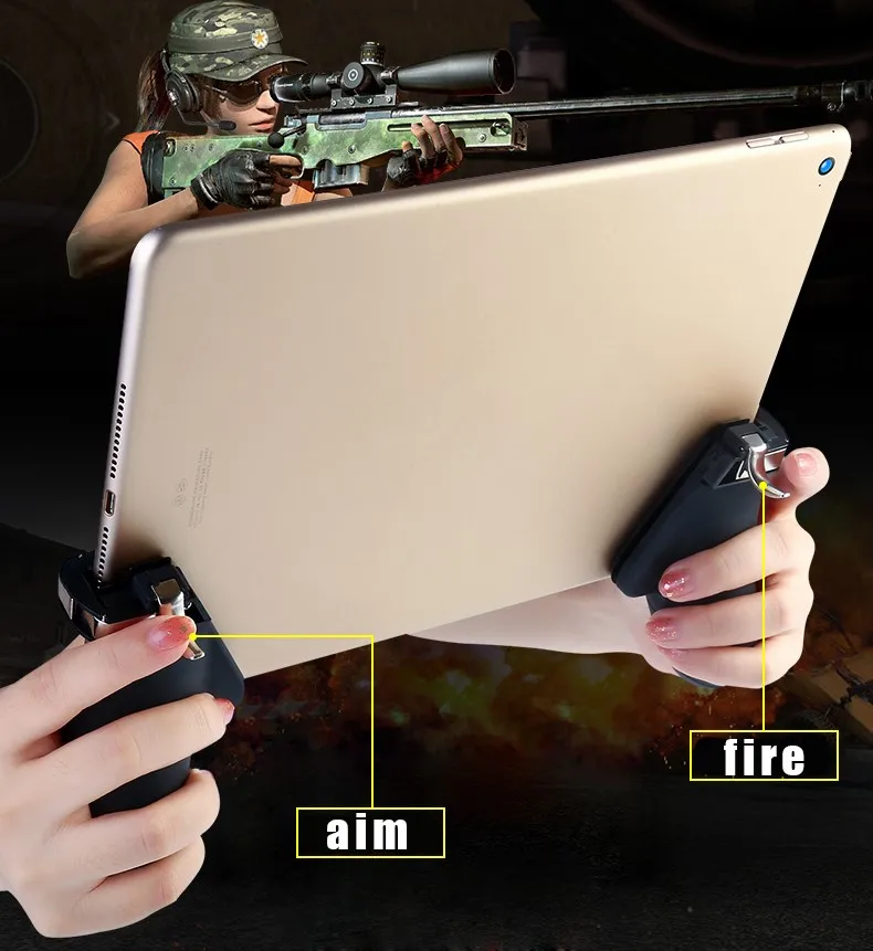 TSINGO для PUBG FPS игровой Геймпад контроллер L1R1 триггер огонь Кнопка Aim ключ джойстик универсальная игровая ручка для iPad Mini 5 Air
