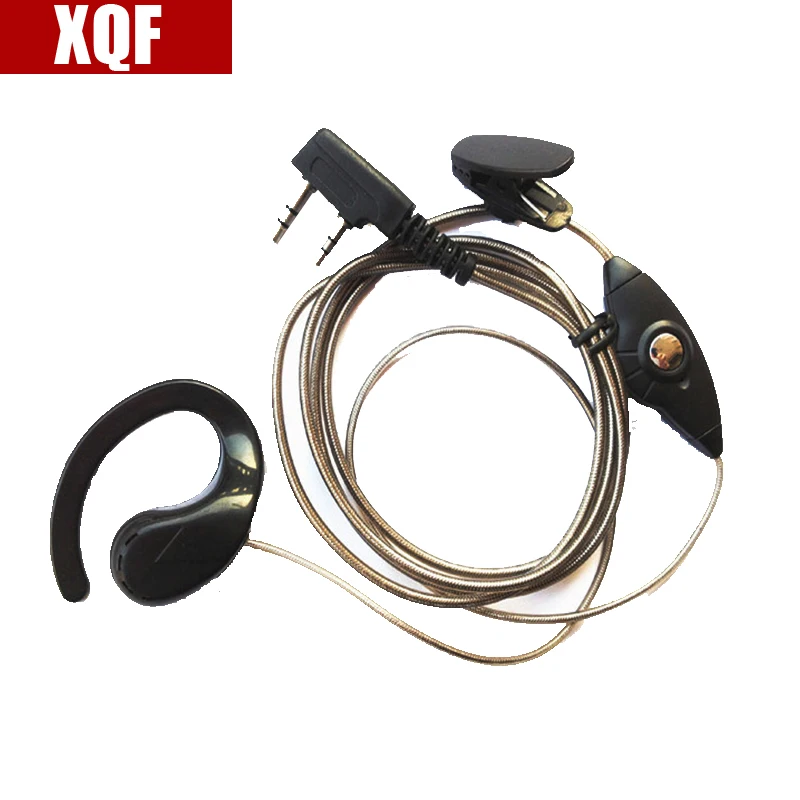 

XQF White color 2pins K plug headset earhook aluminum cable for kenwood baofeng uv5rQuansheng,wouxun,puxing etc walkie talkie