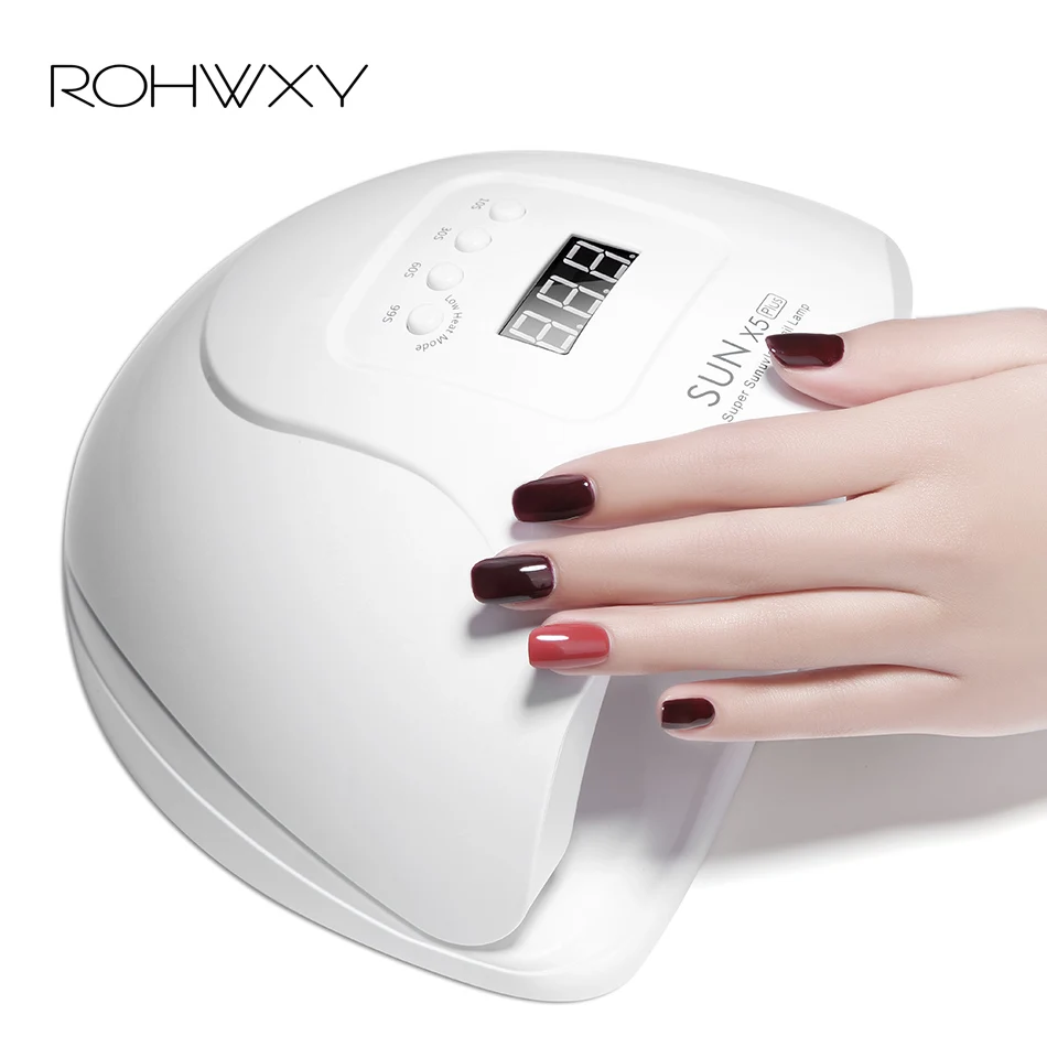 Светодиодная УФ лампа для маникюра ROHWXY SUN X5 54 Вт с таймером 10s/30s/60s ЖК дисплеем