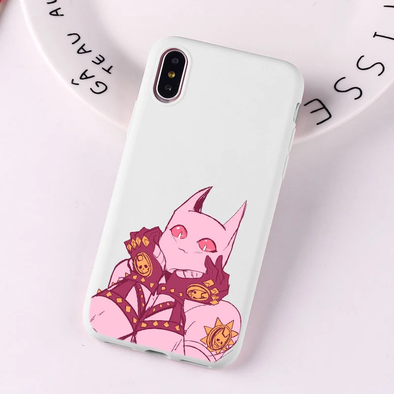 JOJO 39 s причудливые Приключения японский чехол для телефона аниме для iPhone 7 8 6 plus 6s X XS max XR 5 5S SE розовый белый цвет