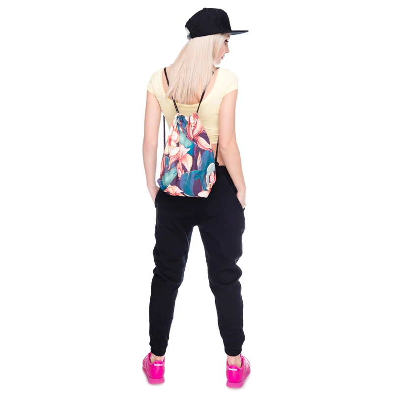 Модный женский рюкзак дорожный с 3D принтом на шнурке мужские рюкзаки для девочек