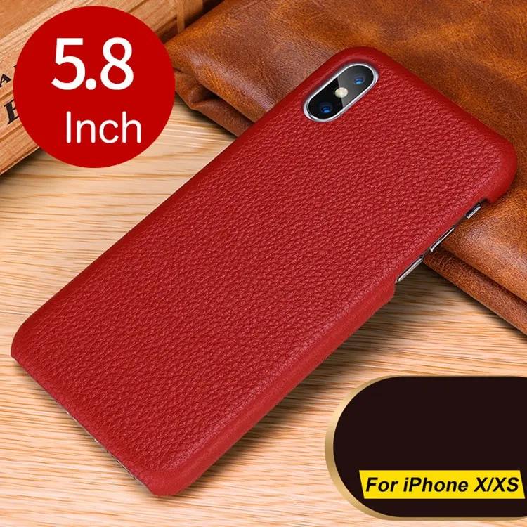 Первый слой из воловьей кожи, деловой чехол из натуральной кожи для Iphone XS MAX XS XR X, матовый чехол для телефона - Цвет: X XS Red