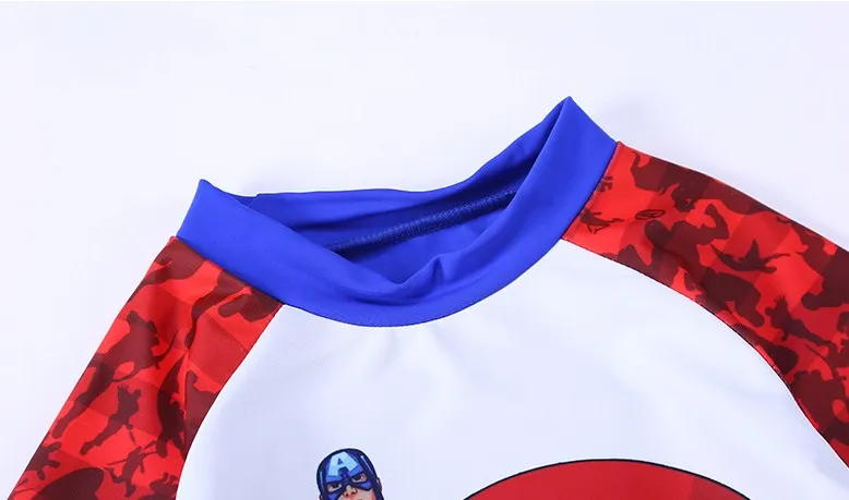 2018 Newest super man printed two-piece swimwear long sleeve surfing suit for children sports beachwear kids swimsuit with hat | Спорт и