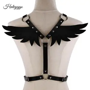 Модный женский ремень HATCYGGO, сексуальный женский ремень с крыльями, черный бондажный Пояс для чулок, женский кожаный ремень с перьями