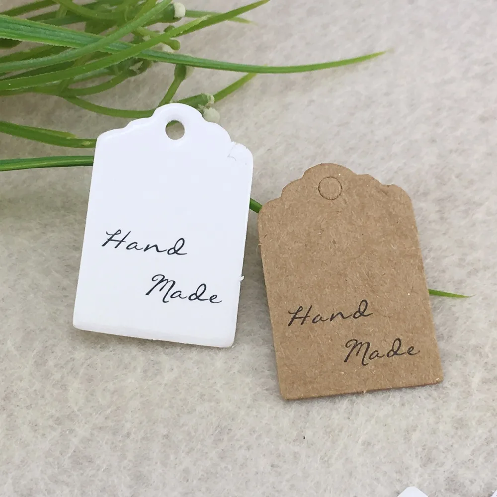 

1000pcs hand made Kraft Paper Label Marked Card Wedding Decoration Food Gift Tags 3x2cm mini labels