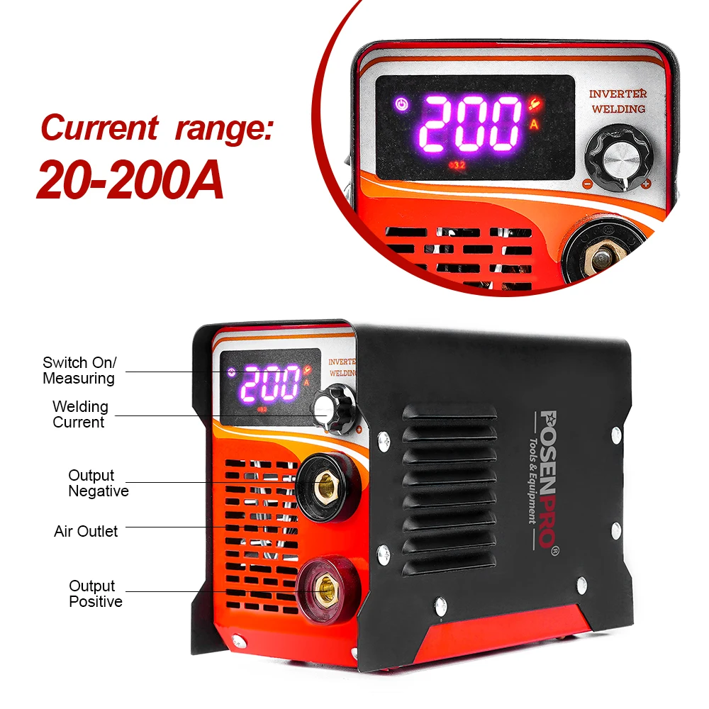 Сварочный аппарат POSENPRO AC220V MMA 120A/160A/200A AI Электродуговые сварочные аппараты для пайки сварочных инструментов