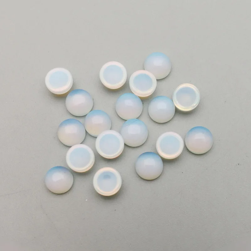 Wholesale fashion opal stone beads charms 6mm opalite round CABOCHON for jewelry 50pcs free shipping no hole