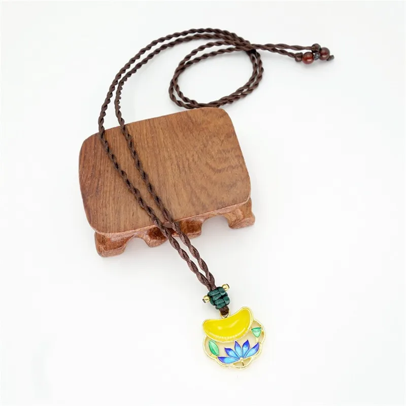 new arrival women necklace yellow lotus pendant bohemia jewelry accessories wholesale retail sweater choker necklaces BX070 | Украшения и