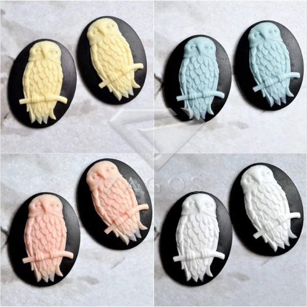 2/4 шт. фотокабошон в виде совы 40x30x8 мм|cabochons wholesalers|cameo cabochoncabochon flat back |