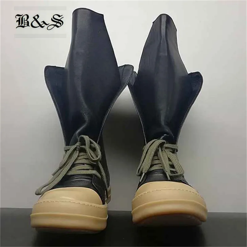 black Черные и уличные S/S эксклюзивные кроссовки с резиновой подошвой, реальное изображение, новые роскошные кроссовки из натуральной кожи - Цвет: black