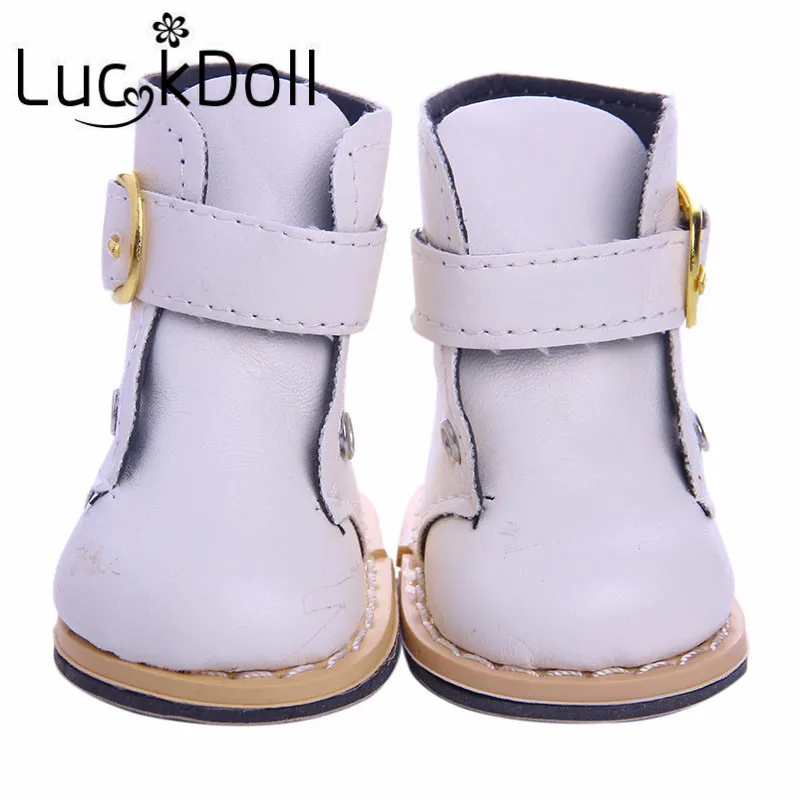 LUCKDOLL 4 цвета Высококачественная Длинная кожаная обувь для кукол размером 18