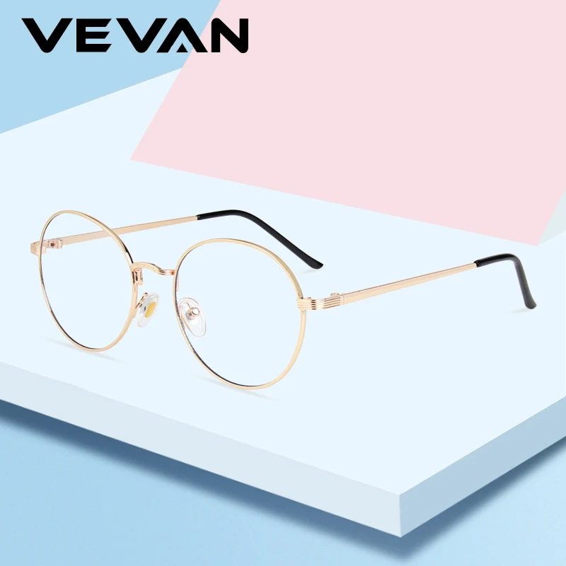 Мужские и женские очки VEVAN винтажные круглые из сплава с защитой от синего цвета