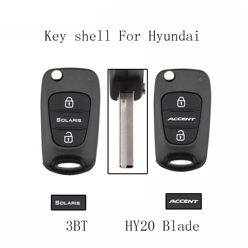 3 кнопки Замена Флип складной чехол для ключей Hyundai Accent дистанционный брелок Solaris
