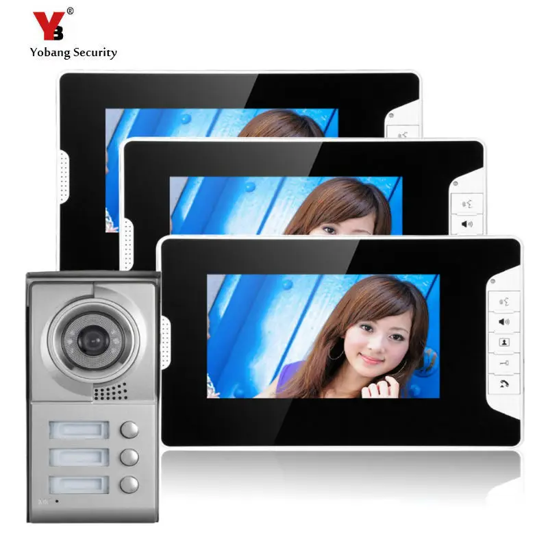 Yobang Security 7-inch Villa entry door multi apartments video phone Color Doorbell Door Entry Video Intercom Systems | Безопасность и