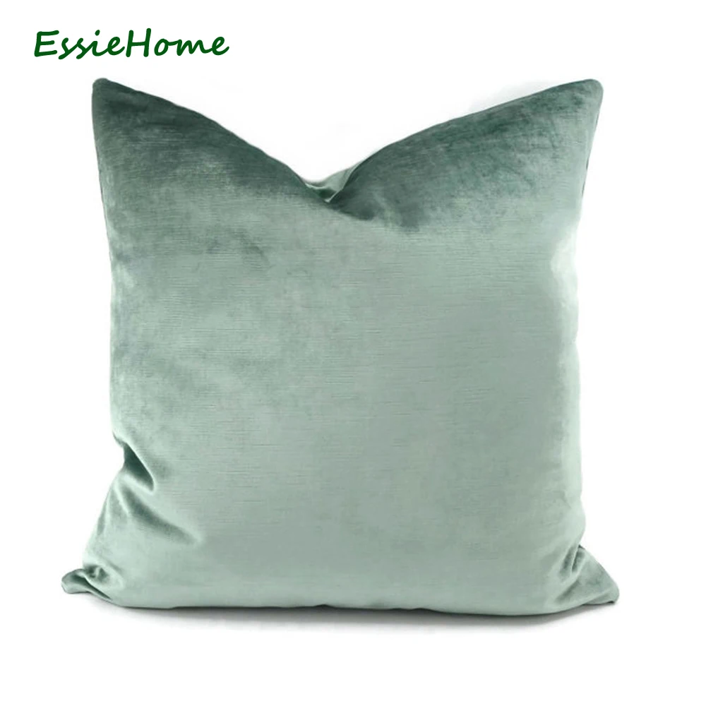 Роскошный бархатный чехол ESSIE HOME для подушки светло зеленого цвета морской волны