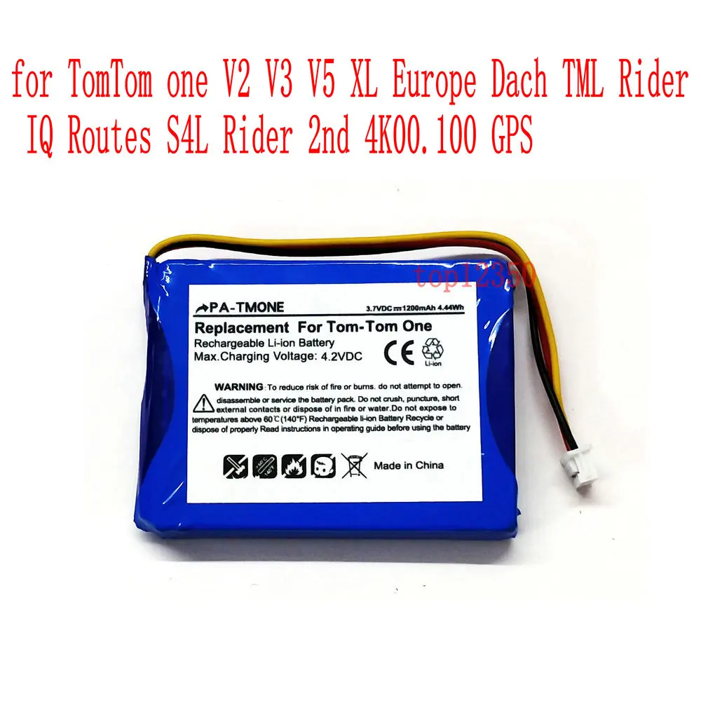 Аккумулятор F650010252 для TomTom one V2 V3 V5 XL 3 7 в 1200 мАч европейские батареи Dach TML Rider IQ Routes S4L