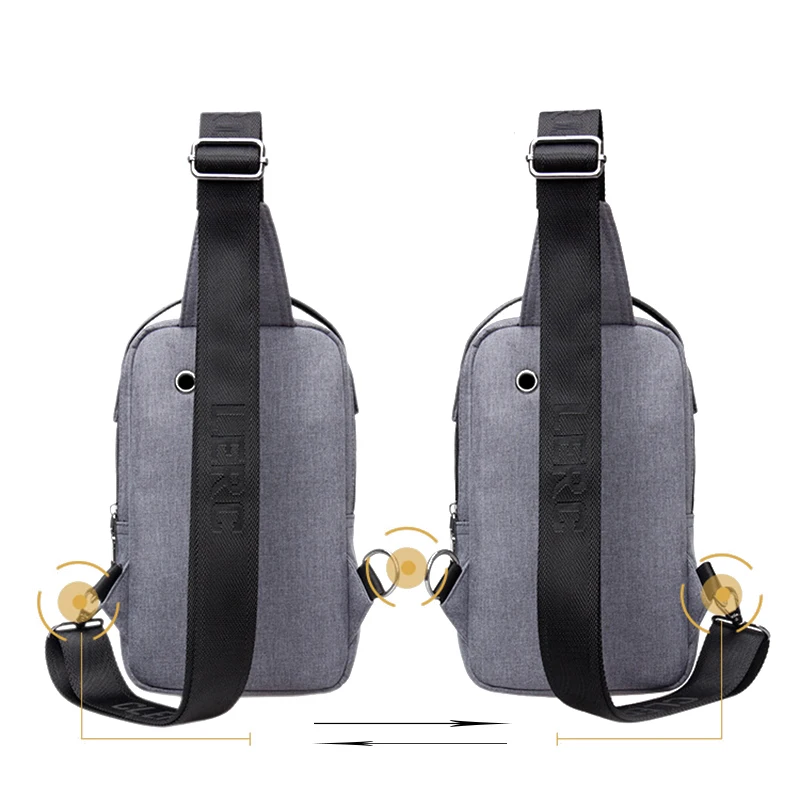 DANJUE Business Chest Bag Oxford Cloth Waterproof Bag Multi-pocket Chest Bag With Headphone Hole