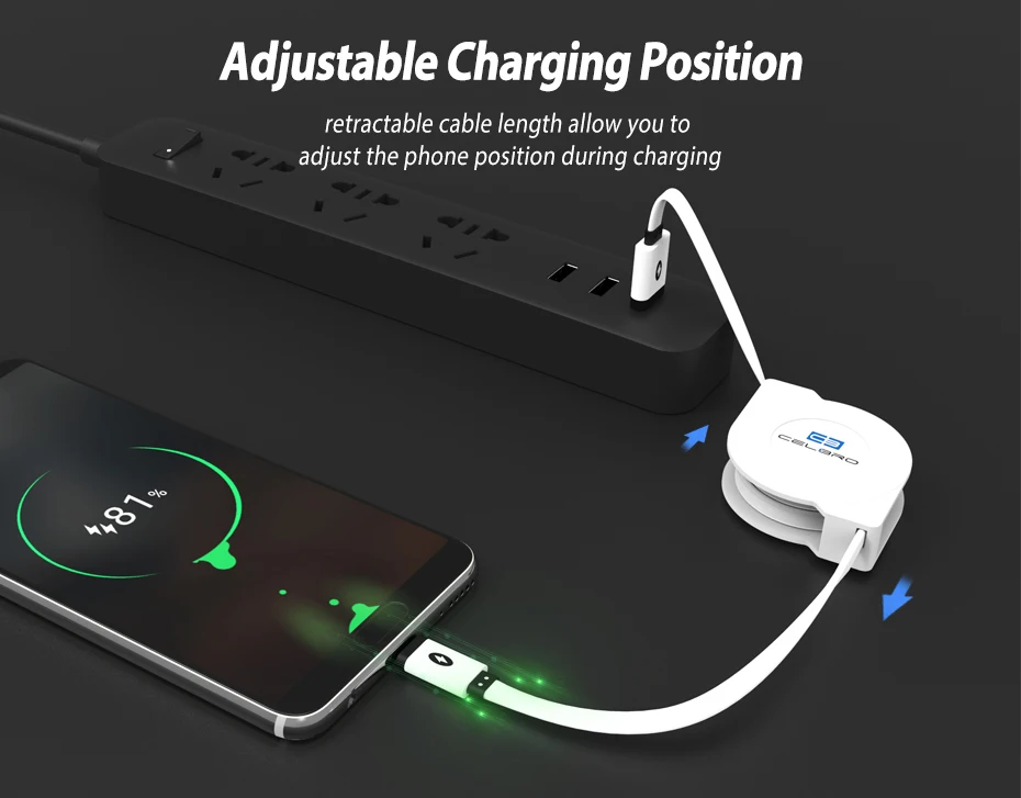 2 м 3 м Usb type C кабель для зарядного устройства выдвижной кабель для Xiaomi mi 8 9 A2 Red mi-Note-7 Pro Red mi Y3 F1 Кабели для телефонов