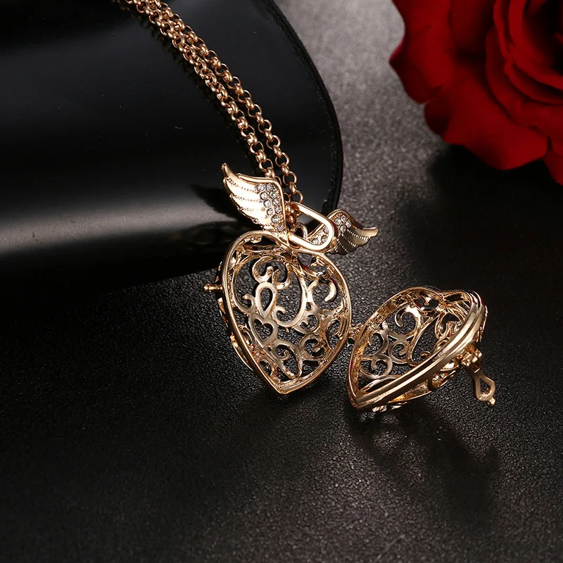 crystal cage beautiful 2 colour Hollow heart chime Ball Necklaces For Harmony Pregnant Women necklace dropshipping SYYF0238 | Украшения и