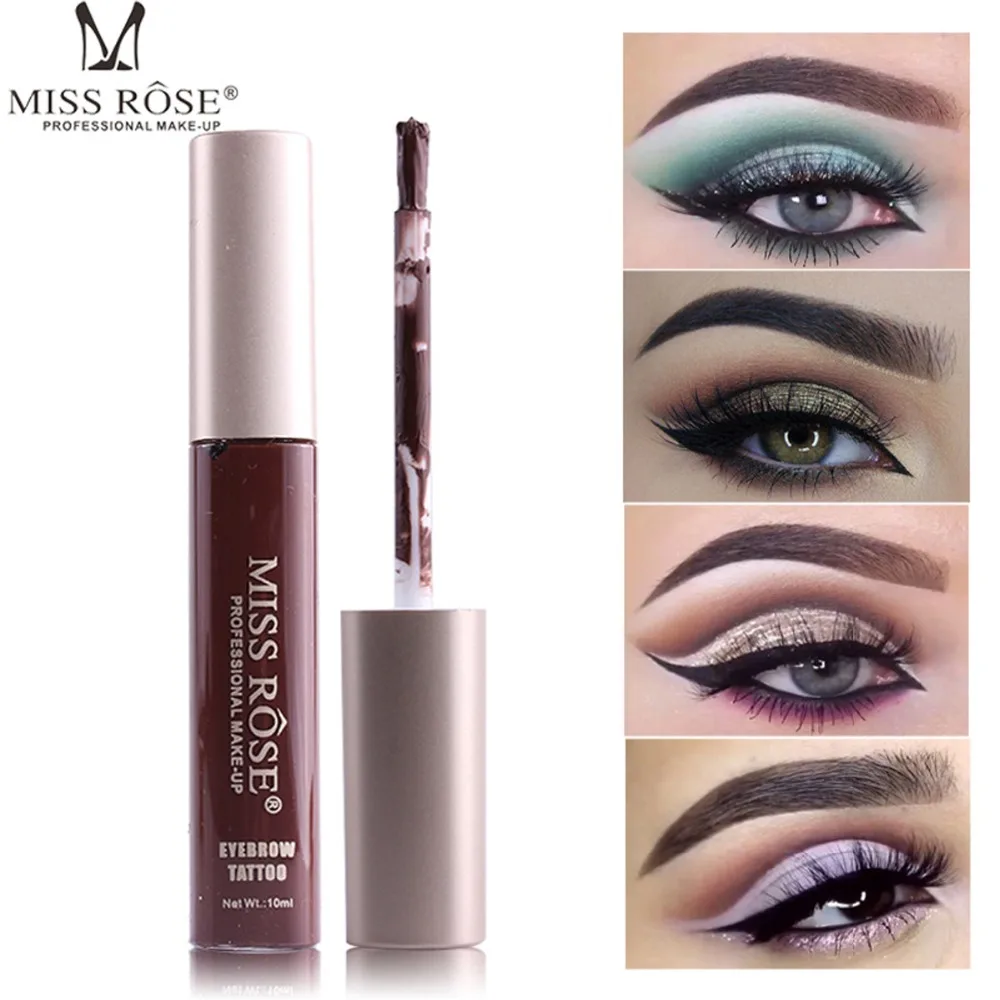 Крем для бровей MISS Rose Liquid Tatoo гель ТИНТ Pro косметика 10 цветов усилитель