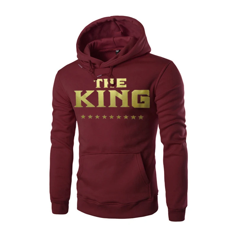 Принт король письмо горячий стиль большой размеры толстовки с капюшоном для