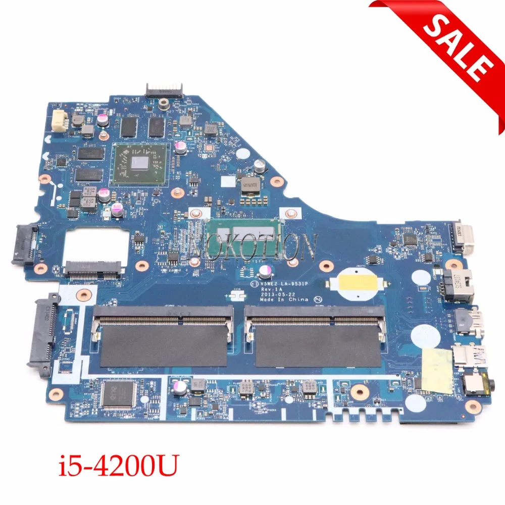 

NOKOTION V5WE2 LA-9531P REV 1A NBMFP11005 NB.MFP11.005 для acer aspire E1-572G Материнская плата ноутбука i5-4200U 8670M 2G Графика