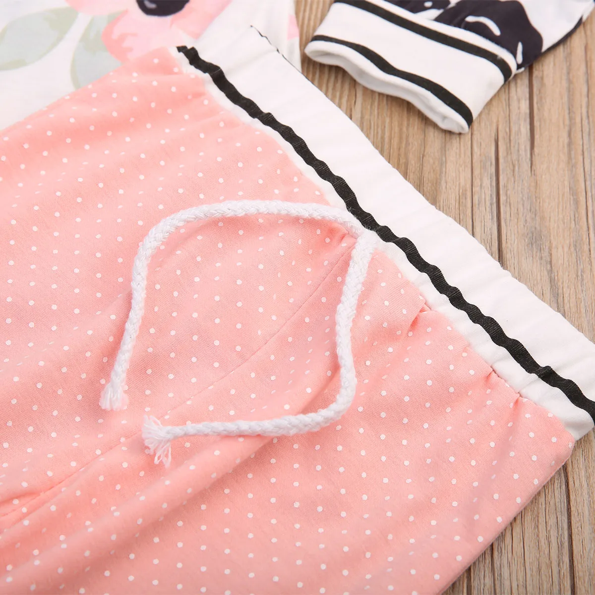 Комплект из 3 предметов хлопковая Футболка розового и белого цвета для маленьких