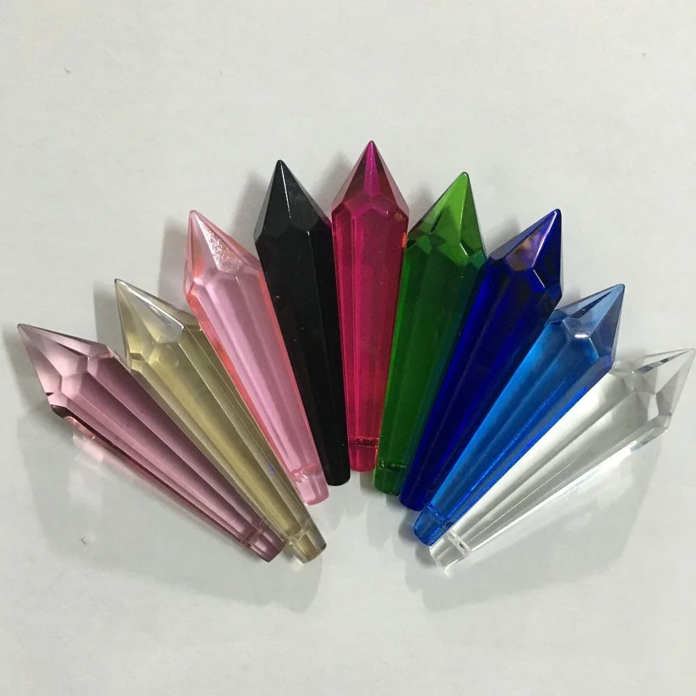 

80mm Mixed Color 10/30pcs Crystal Icicle Prism Crystal Chandelier Parts U Drop Pendant Customer Can Choose Special Colors