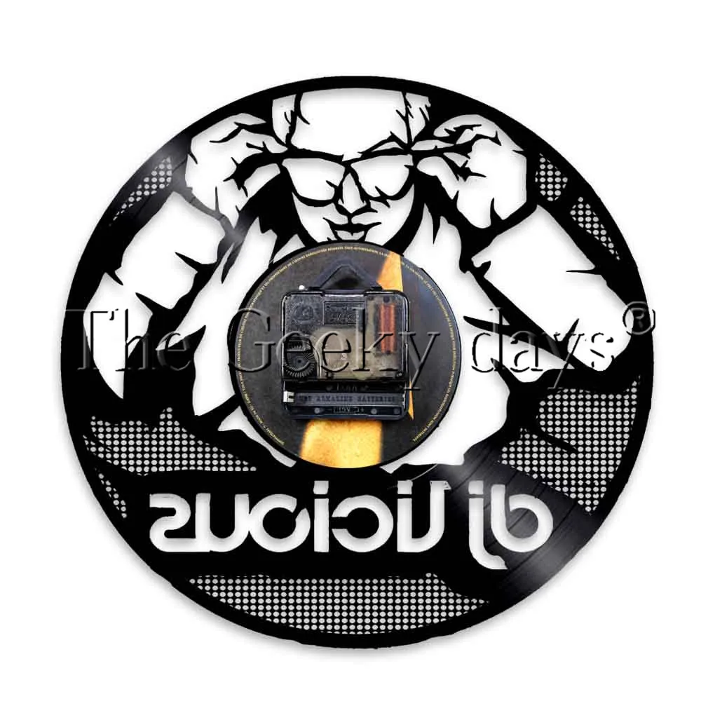 1 шт DJ микшер диск-жокей виниловых пластинок настенные часы современный рок-н-ролл светящийся светодиодный ночник Творческий дом Декор для DJ подарок