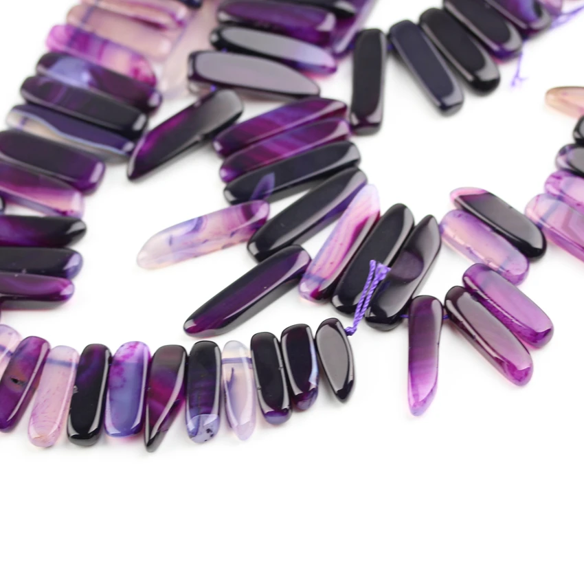 Окрашенные фиолетовые Агаты градиентные камни россыпью бусы колье с целебным