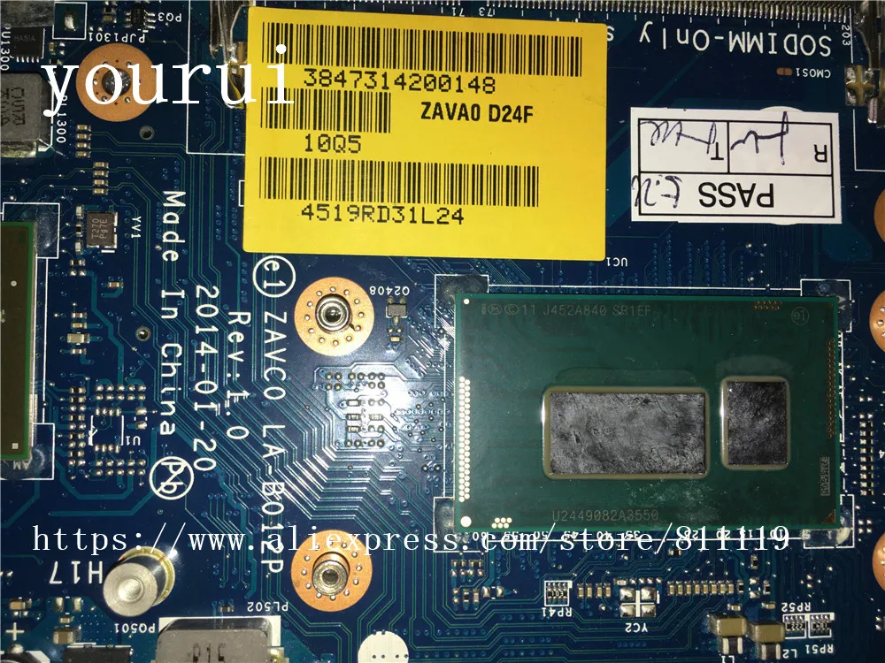 Yourui для материнская плата ноутбука Dell Inspiron 5447 SR1EF i5-4210u Процессор CHTC2 0CHTC2 CN-0CHTC2 ZAVC0