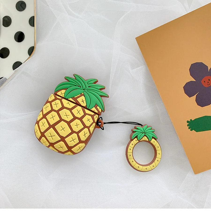Yellow Чехол Pine apple для Airpod, силиконовый наушник, наушники Coque/Чехол Funda для Airpods 2 для apple Air Pods, зарядная коробка - Цвет: Yellow