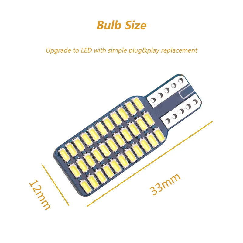 T10 W5W светодиодный 3014 33smd автомобилей фонарь Панель лампа настольная 194 168