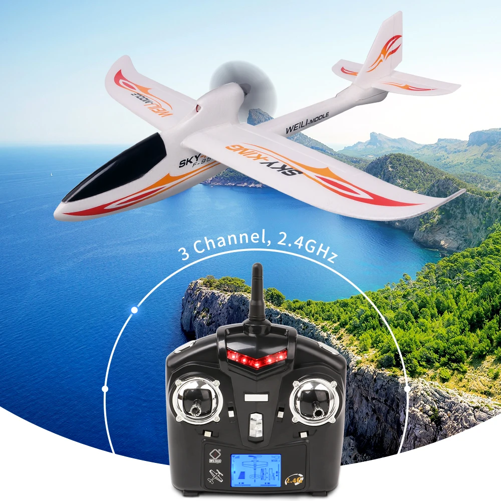 F959 Sky King 3 канальный Радиоуправляемый Дрон самолет с Push Speed планер фиксированным