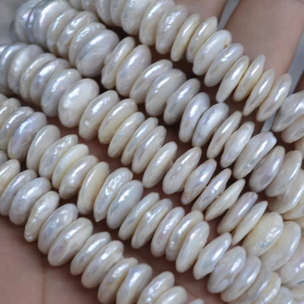 Fashion diy White button freshwater pearl beads full strand | Украшения и аксессуары