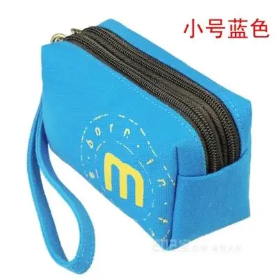 Light Blue Малый размер мужчин и женщин унисекс Повседневное холст для монет сумочка кошелек сумочка-клатч для iphone4 с молнией вокруг - Цвет: Light Blue
