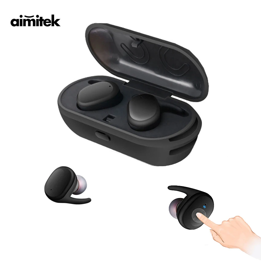 Aimitek S9100 мини TWS Bluetooth наушники с сенсорным управлением Handsfree истинные